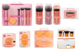 Newest Real Makeup Brushes Starter Kit Sculpting Powder Sam039s Picks Blush Foundation Flat Cream RT Brushes Set7625492