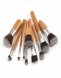 Selling 1Set Natural Bamboo Handle Face Makeup Brushes Foundation Blusher Powder Brush Tools With Bag8486741