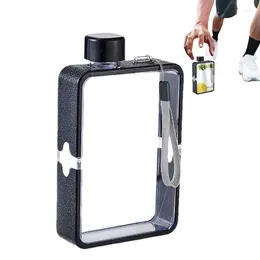 Water Bottles Portable Flat Bottle Leak-Proof Square Book Shaped Designed To Fit In Your Bag