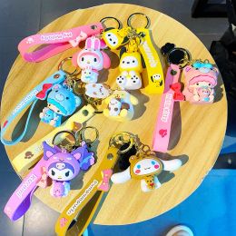 Cute Anime Keychain Charm Key Ring Fob Pendant Lovely Cuddle Bear Creative Pacha Dog Doll Couple Students Personalized Creative Valentine's Day Gift A8 UPS