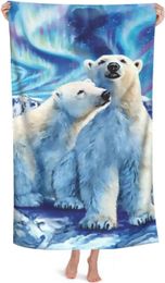 Towel Polar Bear Beach For Adults Absorbent Portable Lightweight Blanket Towels Soft Bath Pool SPA Gym Travel