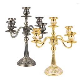 Candle Holders Nordic Retro Style Wedding Metal Holder 3 Arm/5 Arm Dining Table Decoration