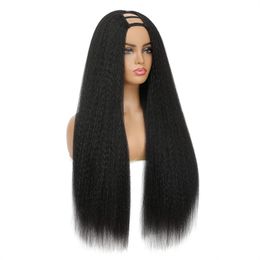 Europe and America U Part Wig Human Hair Wig with Baby Hairs Brazilian Pre-Plucked Lace Front Synthetic Wigs For Women Girls DHL