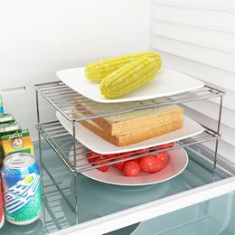 Kitchen Storage Refrigerator Layered Shelf Countertop Dish Tray Bracket Leftovers Separation Cabinet Compartment