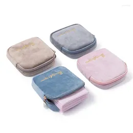 Storage Bags 2024 Sanitary Napkin Bag Canvas Pad Makeup Coin Purse Jewellery Organiser Pouch Case Tampon Packaging