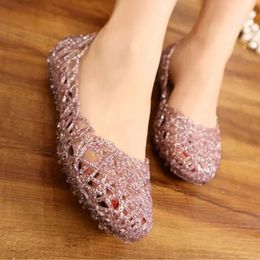 Rome Style Sandals For Women 2024 Summer Jelly Shoes Hollow Out Flat With Plastic Ladies Fashion ShoesSandals saa