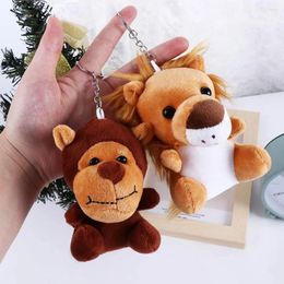 Party Favour Cartoon Jungle Brother Monkey Small Pendant Elephant Stuffed Animal Toy Plush Keychain Doll