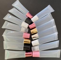 Multicolor Refillable Soft Lip Gloss Tubes 8ml 10ml 15ml 18ml DIY Makeup Plastic Empty Squeeze Lipgloss Tube6964138
