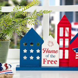 Decorating European and American trendy buffalo grid flags for Independence Day in the United States a fun Christmas celebration for family windows 240425