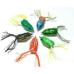Baits Lures Hengjia Soft Frog Fishing Lure 6 Colours 20Pcs Sile With Skirt Feather Tackle 5.5Cm 12.5G 1Chicken Hook Drop Delivery Sport Otcet