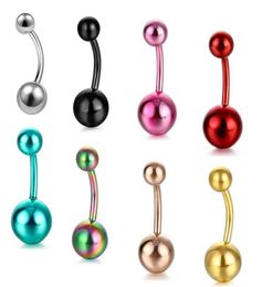 14G Stainless Steel Belly Button Rings Colourful Double Ball Body Navel Ring Barbell for Men Women Body Piercing4399861