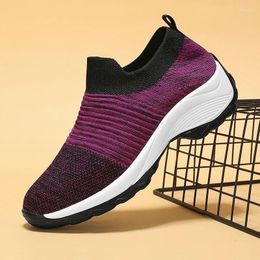 Casual Shoes Summer Women's Mesh Anti Slip Breathable Single Shoe Slope Heel Hiking Vulcanized Sneakers For Women