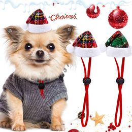 Dog Apparel 1PC Christms Pet Cat Cap Holiday Style Hat For Small Plaid Snowflake Puppy Grooming Accessories Pets Dogs Supplier