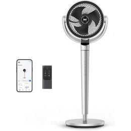 Stay Cool and Comfortable with Dreo 43 Inch Smart Control Pedestal Fan - Whisper Quiet, 110ft Coverage, DC Motor, 9 Speeds, Self-Dimming, 6 Modes