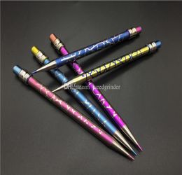 New Design Titanium Dab Tool Domeless Colored Pencil Titanium Nail with Titanium Dabber for Glass Water Pipes9040609