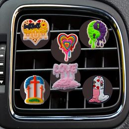 Safety Belts Accessories Tears Of The Earth Cartoon Car Air Vent Clip Clips Conditioner Outlet Per For Office Home Square Head Freshen Ot5C7