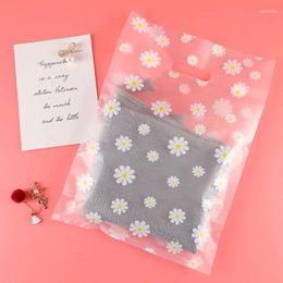 Gift Wrap 10pcs/lot Small Daisy Transparent Plastic Bag Pretty Mini Mixed Pattern Jewellery Earring Shopping Pouch