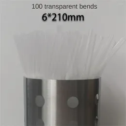 Disposable Cups Straws Straw Environmentally Friendly Durable 6 210mm 100 Pieces/pack Luxurious Reusable Flexible Plastic