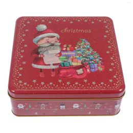 Storage Bottles Christmas Tin Square Candy Box Decorative Gift Holder Treat Case Tea Leaf Container For Holiday Year Party Stuffer