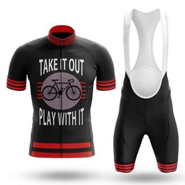 Highway mountain bike short sleeved suit with shoulder strap pants for outdoor cycling H514-70