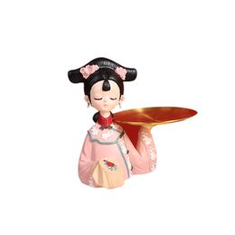 Qing Palace Ge Ge series of Chinese decoration pieces palace style resin doll crafts girl room decoration tray