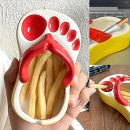 Plates Novelty Slippers Potato Chip Seasoning Ceramic Kitchen Creative Tableware Personalized Fashion Gift