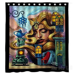 Shower Curtains Abstract Art Mythological Woman Curtain Bathroom Accessories