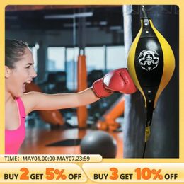 Quality PU Leather Boxing Punching Bag Pear Inflatable Speed Double End Training Reflex Balls 240506