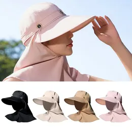 Cappelli larghi brim -traspirante per la protezione della moda della moda rimovibile per raccogliere le donne per pescatori a scialle