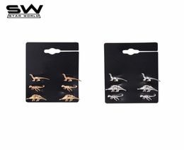 STARWORLD fine stud earrings animal dinosaur metal stud earring wedding engagement Jewellery earrings for women men 3 PairsSet1831215