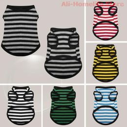 Dog Apparel Pet Cat Clothes Striped T-shirts Cotton Kitten Puppy Vest Soft Outfit For Small Medium Large Dogs Cats Supplies