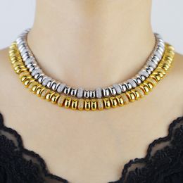 Hot Fashion Unisex Snake Chain Necklace Choker Herringbone Gold Colour Beaded Link Chain Pave 5A CZ Necklace for Women Jewellery