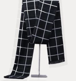 Whole ZFQHJJ Mens Plaid Winter Cashmere Scarf Wool British Style Plaid Warm Black and White Plaid Scarves Male muffler Men07283126