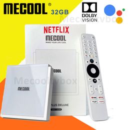 MECOOL KM2 Plus Deluxe Android 11 Caixa de TV certificada Google TV Dolby Vision Atmos 4GB DDR4 32GB 1000M LAN WiFi 6 4K Stream TVBox