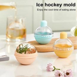 Baking Moulds Vanilla Ice Puck Maker Round Cube Set For Cocktails Whiskey Silicone Tray Ball Moulds With Lids Bourbon Drinks