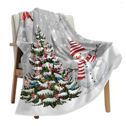 Blankets Christmas Snowman Snowflake Throw Blanket Soft Plush Warm Sofa Holiday Gifts