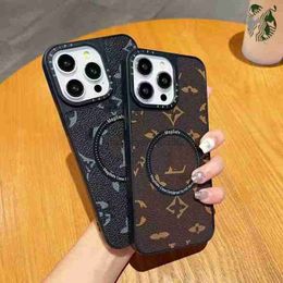 Beautiful magnetic leather LU phone case iPhone 15 14 13 12 11 Pro Max Designer Wallet 18 17 16 15pro 14pro 13pro 12pro 11pro Luxury Cover