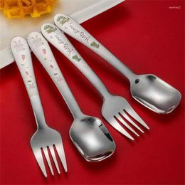 Dinnerware Sets 340 Stainless Steel Chopsticks Tableware Portable Fork Spoon Student Office Worker Three-piece Cute Storage Box Cutlery Set