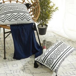 Pillow Chenille Geometric Cusion Cover For Living Room Sofa Decorative Pillows With Tassel Farmhouse Home Decor Housse De Coussin