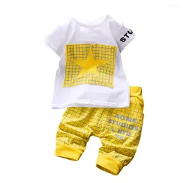Clothing Sets Arloneet Boys Outfits Set 2Pcs Infant Kid Girl Letter Star Print Plaid Tops Pants Clothes Clothes#42