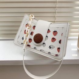 Shoulder Bags Cute Print Square Armpit Bag 2024 Fashion High-quality PU Leather Women's Designer Handbag Travel Messenger
