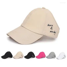 Wide Brim Hats Summer Quick Dry Sun Hat Women Outdoor Breathable Empty Top Visor Cap Solid Color Letter Female Caps