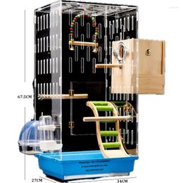 Cat Carriers Transparent Acrylic Splash-Proof Parrot Cage Bird Tiger Skin Xuanfeng Big Brother Villa Breeding Large Household