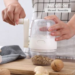 Nut Grinder Peanut Crusher Garlic Press Multifunctional Hand Shake Dry Fruits Gadget Manual Food Processor Kitchen Accessories 240514