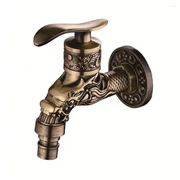 Kitchen Faucets Ancient European Style Washing Machine Faucet Wall Mounted Retro Single Cold Mop Pool Zinc Alloy -1PCS