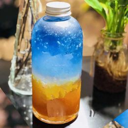 Disposable Cups Straws 10pcs Ned Net Clear Plastic Packaging Bottles Bubble Tea Cup Large Milk Ice Coffee Cold Drinks Flower