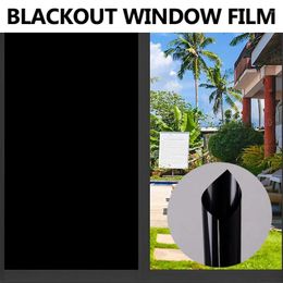 Window Stickers Total Blackout Film Black Tint For Room Darkening Nap Time/Privacy/Sunlight Control Glass