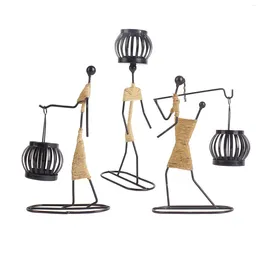 Candle Holders Abstract Character Girl Lantern Sculpture Holder Iron Candelabra For Theme Bars Birthday Gift Banquet Clubs Decoration