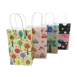 Gift Wrap 10pcs/lot Cute Animal Paper Bags With Handle 13 22 8cm Birthday Party Holiday Recyclable Multifuntion Shopping Package Bag