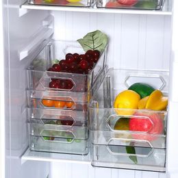 Storage Bottles Refrigerator Box Food Vegetable Fruit Fridge Organizer Drain Basket Onion Ginger Clear Crisper